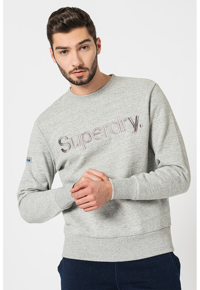 SUPERDRY Bluza sport cu decolteu la baza gatului si logo supradimensionat Source - Pled.ro