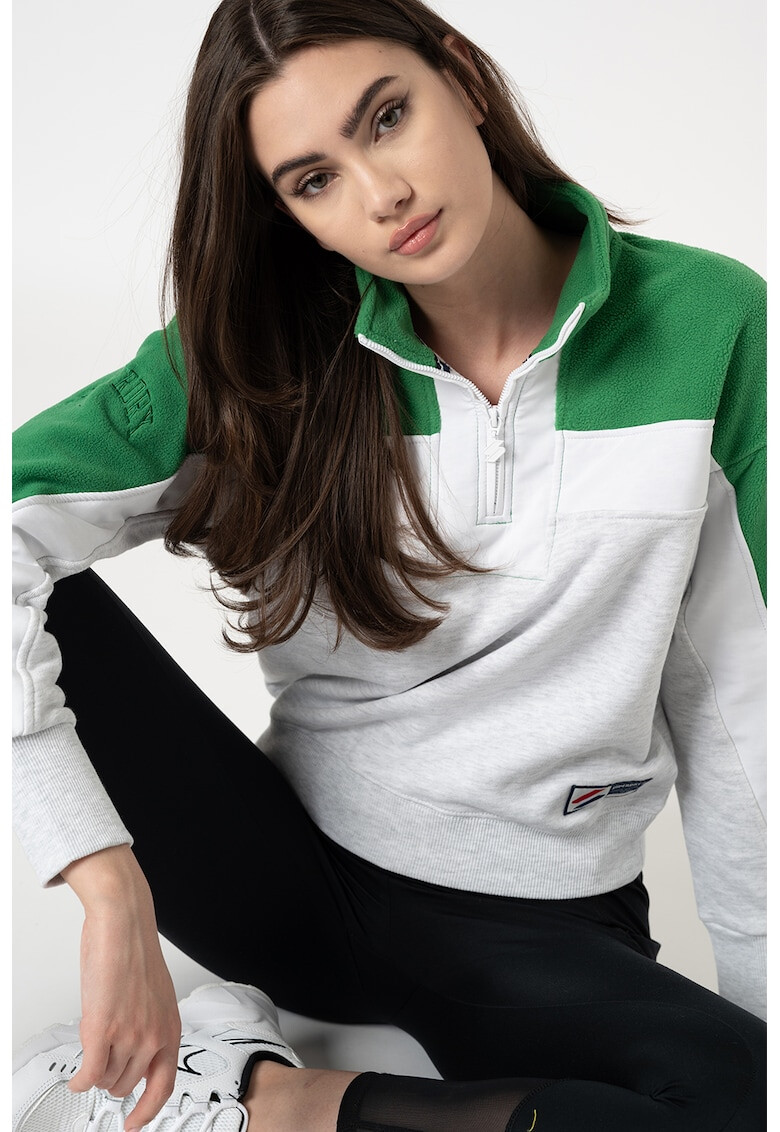 SUPERDRY Bluza sport cu fenta cu fermoar maneci dolman si insertii de fleece Sportslyle - Pled.ro