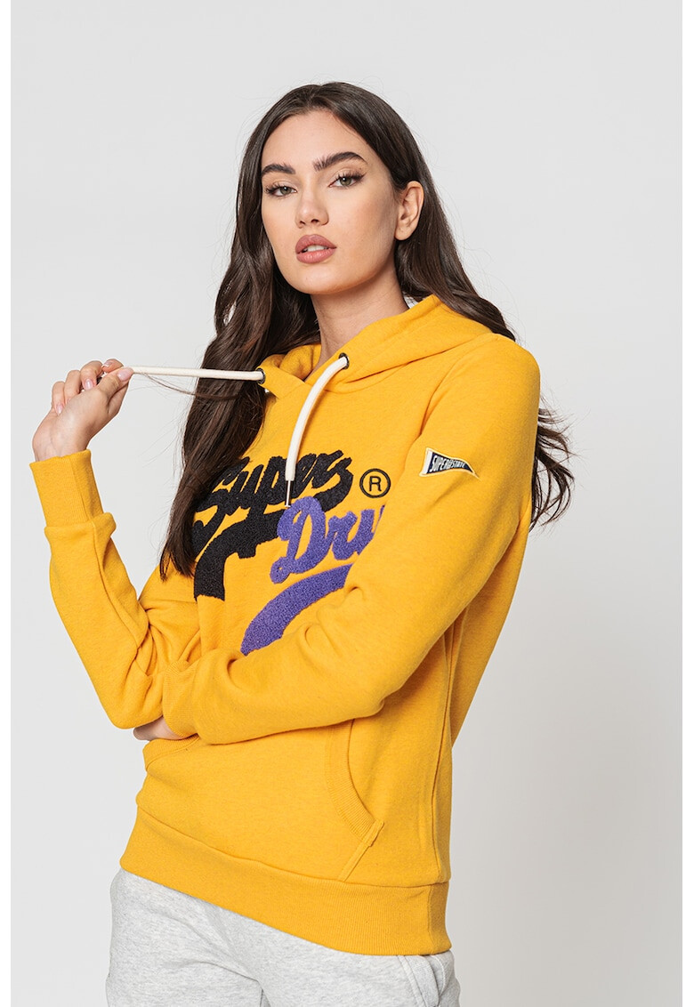 SUPERDRY Hanorac cu logo din material teddy si buzunar kangaroo - Pled.ro