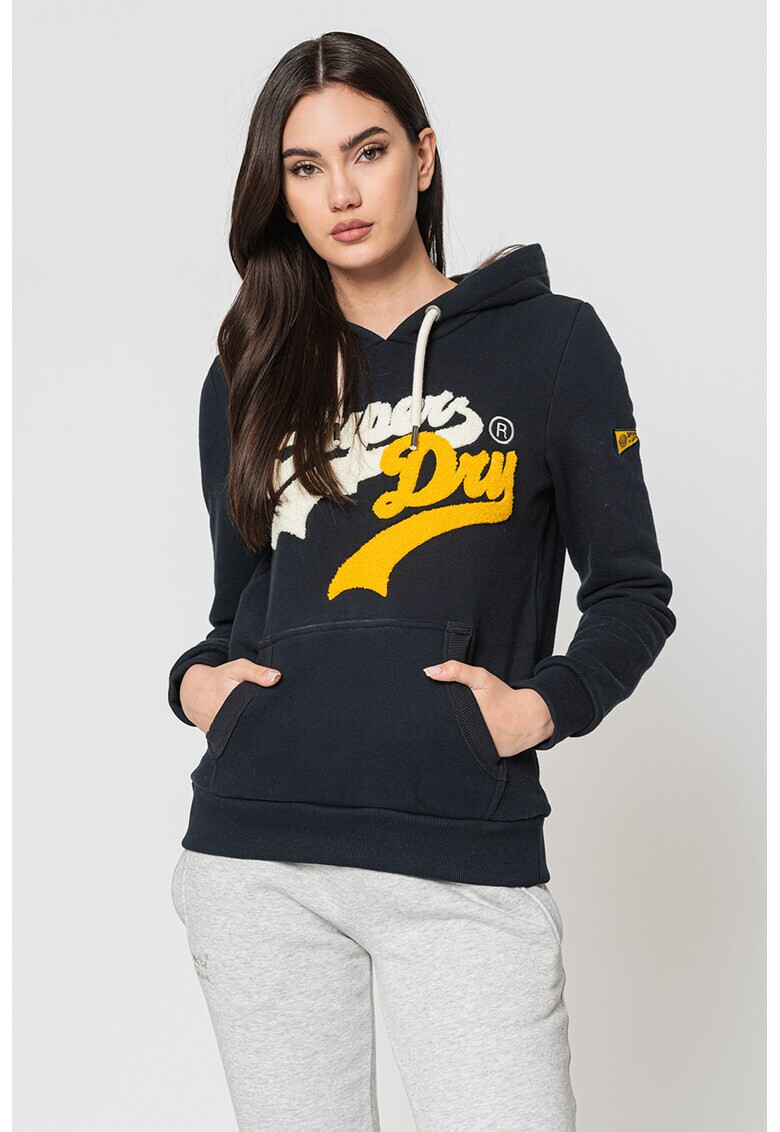 SUPERDRY Hanorac cu logo din material teddy si buzunar kangaroo - Pled.ro