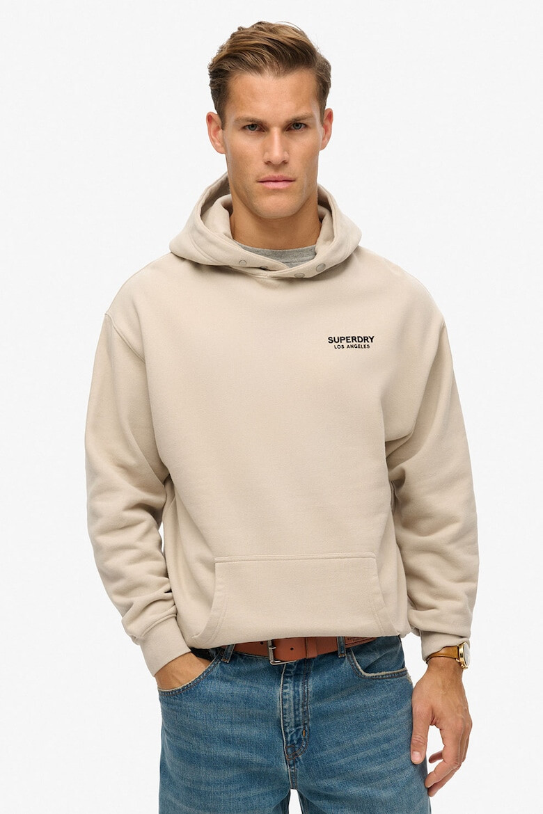 SUPERDRY Hanorac din amestec de bumbac cu buzunar kangaroo - Pled.ro