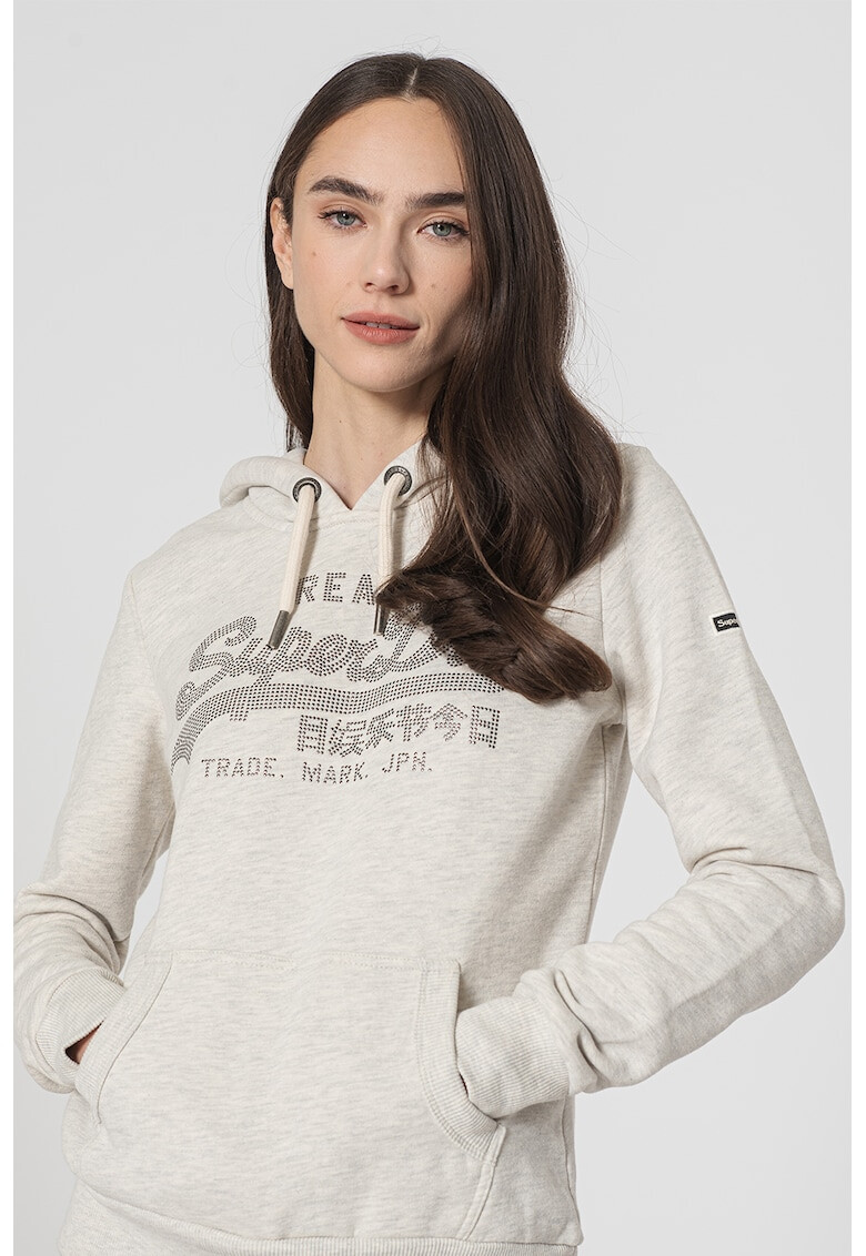 SUPERDRY Hanorac din amestec de bumbac cu buzunar kangaroo Boho - Pled.ro