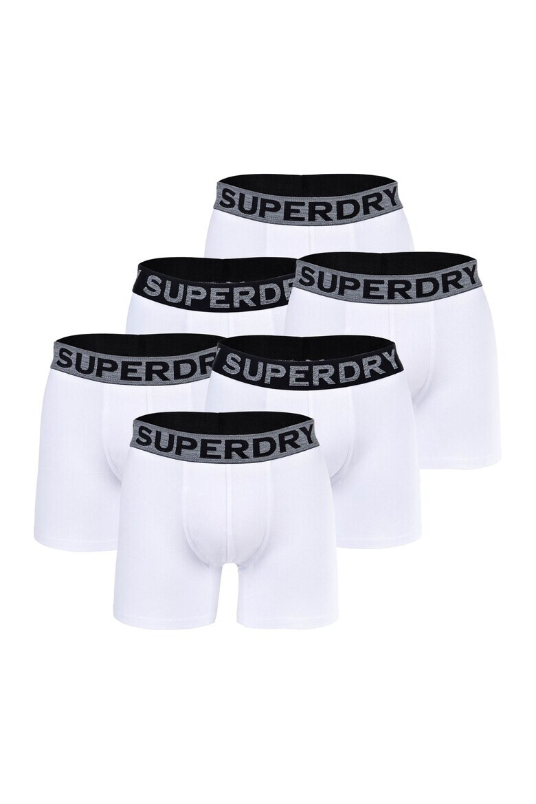 SUPERDRY Set de boxeri cu banda logo in talie - 6 perechi - Pled.ro