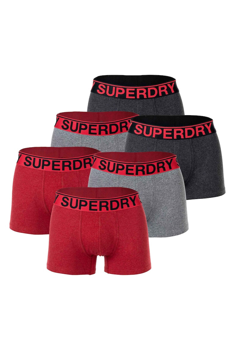 SUPERDRY Set de boxeri din bumbac organic cu banda logo elastica - 6 perechi - Pled.ro