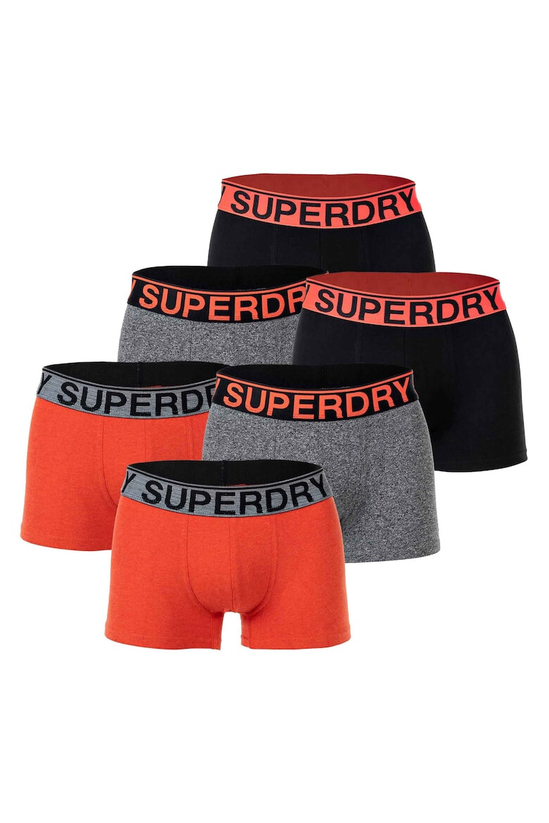 SUPERDRY Set de boxeri din bumbac organic cu banda logo elastica - 6 perechi - Pled.ro