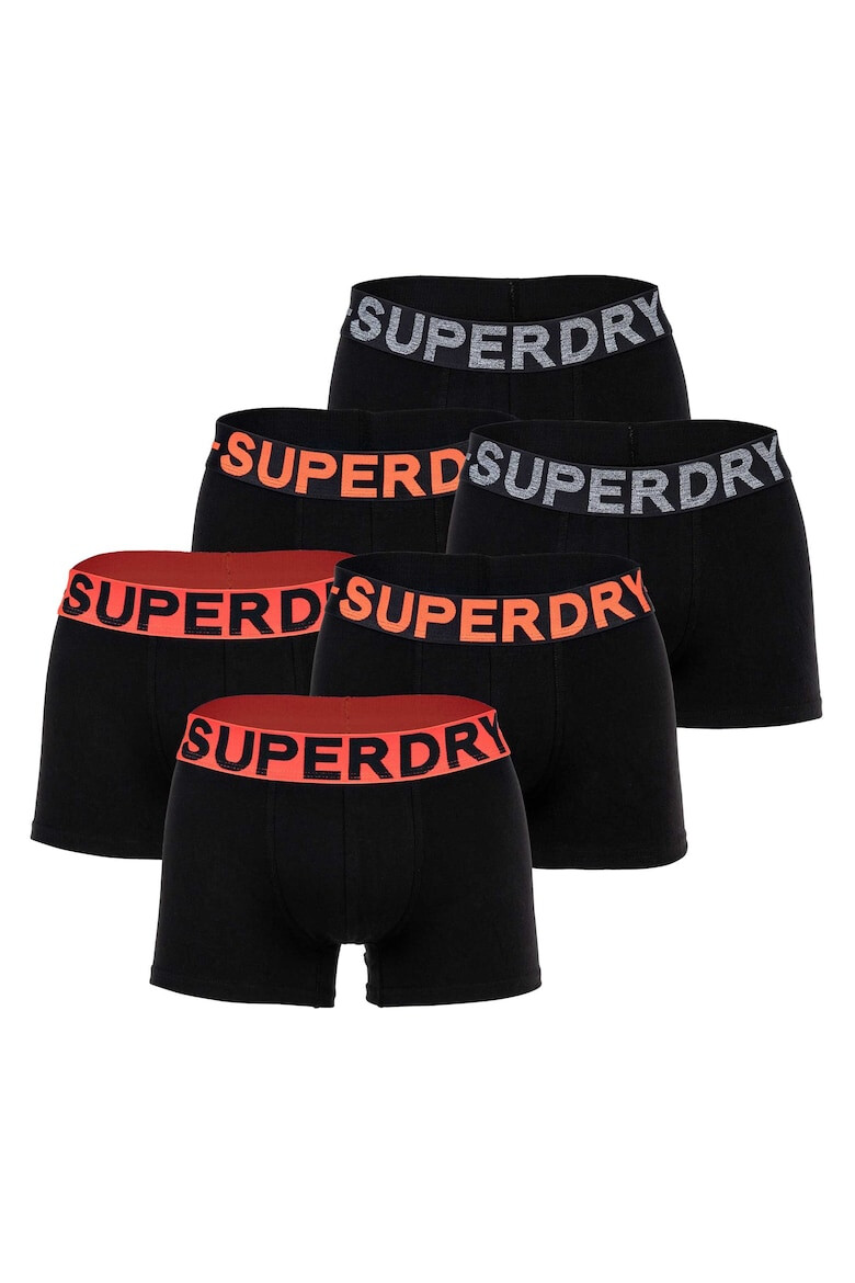 SUPERDRY Set de boxeri din bumbac organic cu banda logo elastica - 6 perechi - Pled.ro