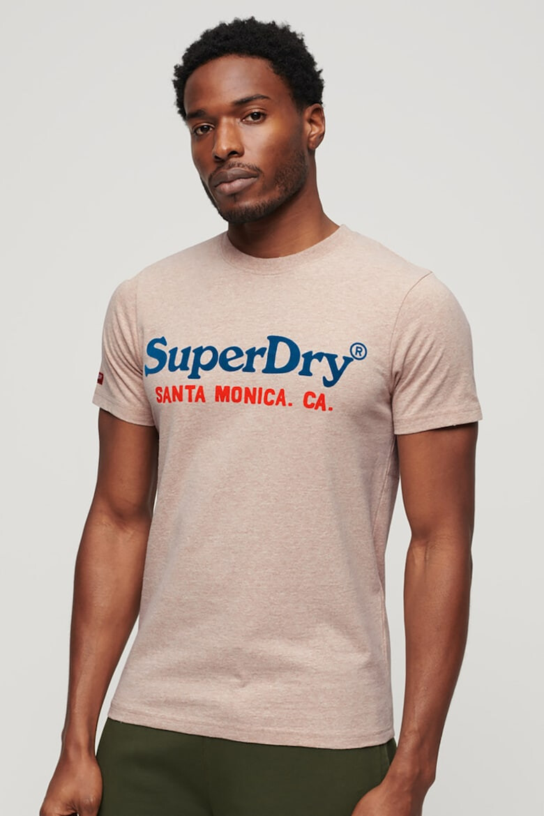 SUPERDRY Tricou cu decolteu la baza gatului si imprimeu logo - Pled.ro