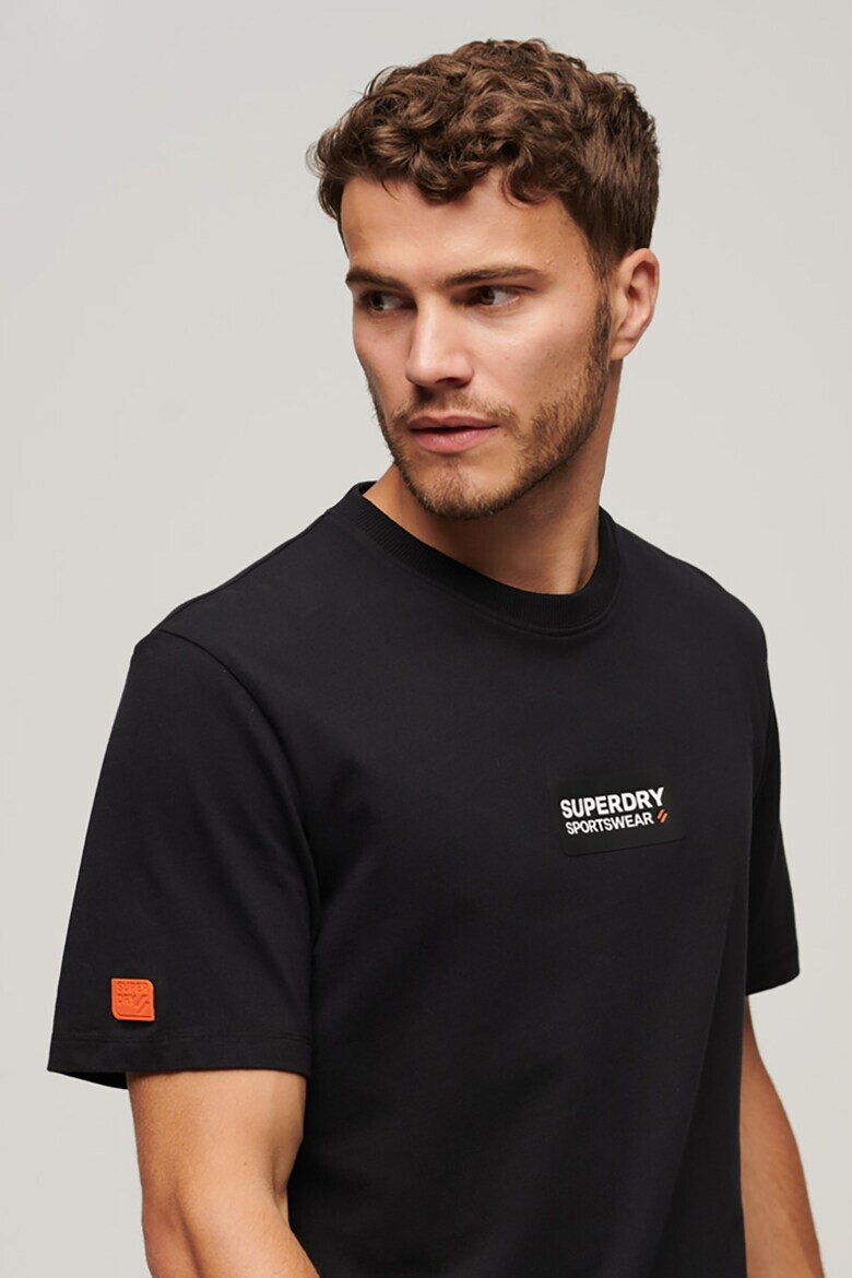 SUPERDRY Tricou cu decolteu la baza gatului si logo - Pled.ro