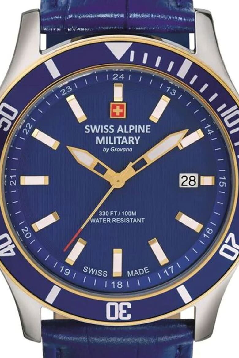 Swiss Alpine Military Ceas quartz cu o curea din piele - Pled.ro