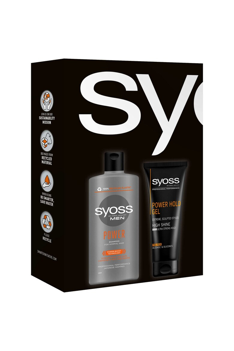 Syoss Set Men pentru barbati: Sampon Men Power 400 ml + Gel de par Power Hold 200 ml - Pled.ro