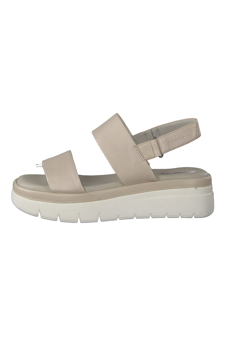 Tamaris Comfort Sandale din piele cu talpa wedge si inchidere velcro - Pled.ro