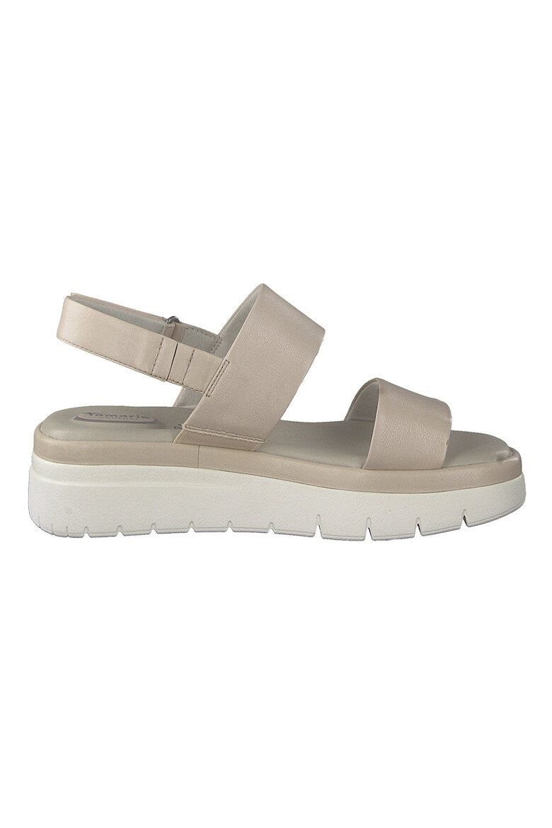 Tamaris Comfort Sandale din piele cu talpa wedge si inchidere velcro - Pled.ro