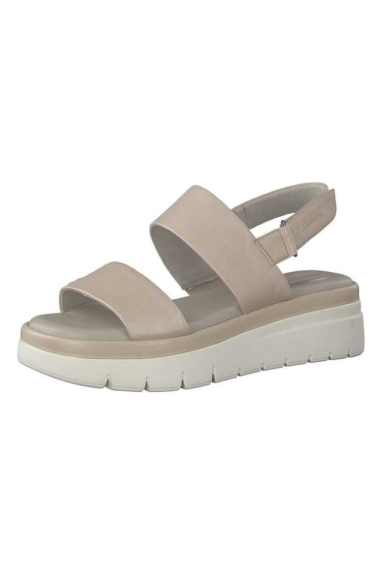 Tamaris Comfort Sandale din piele cu talpa wedge si inchidere velcro - Pled.ro