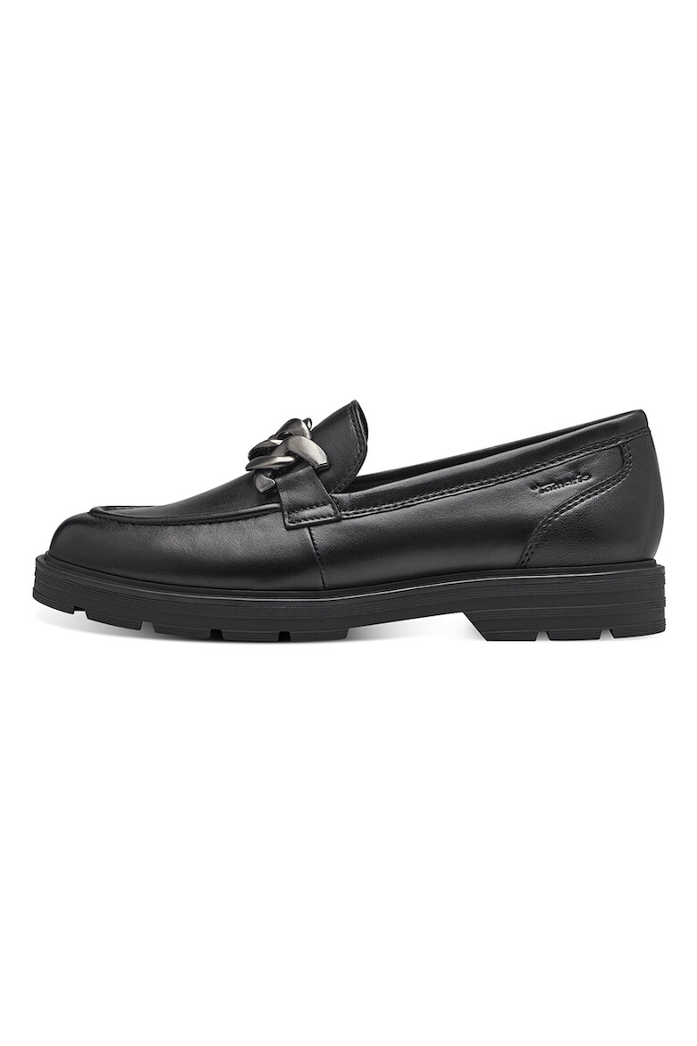 Tamaris Pantofi loafer de piele si piele ecologica cu lant decorativ - Pled.ro