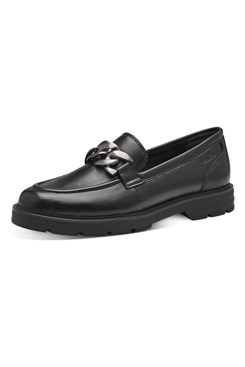 Tamaris Pantofi loafer de piele si piele ecologica cu lant decorativ - Pled.ro