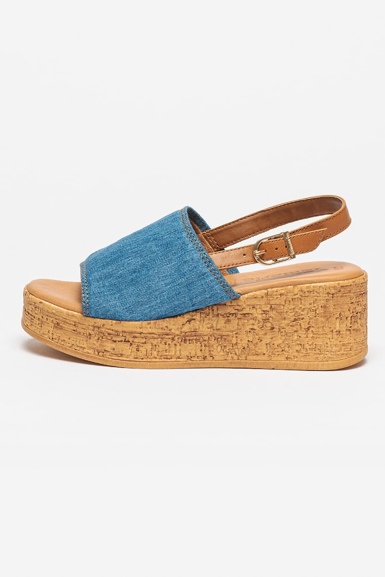 Tamaris Sandale wedge de denim - Pled.ro