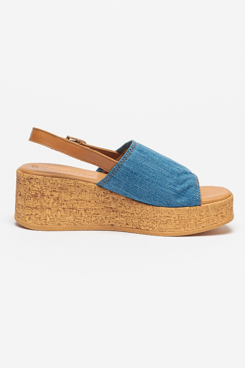 Tamaris Sandale wedge de denim - Pled.ro