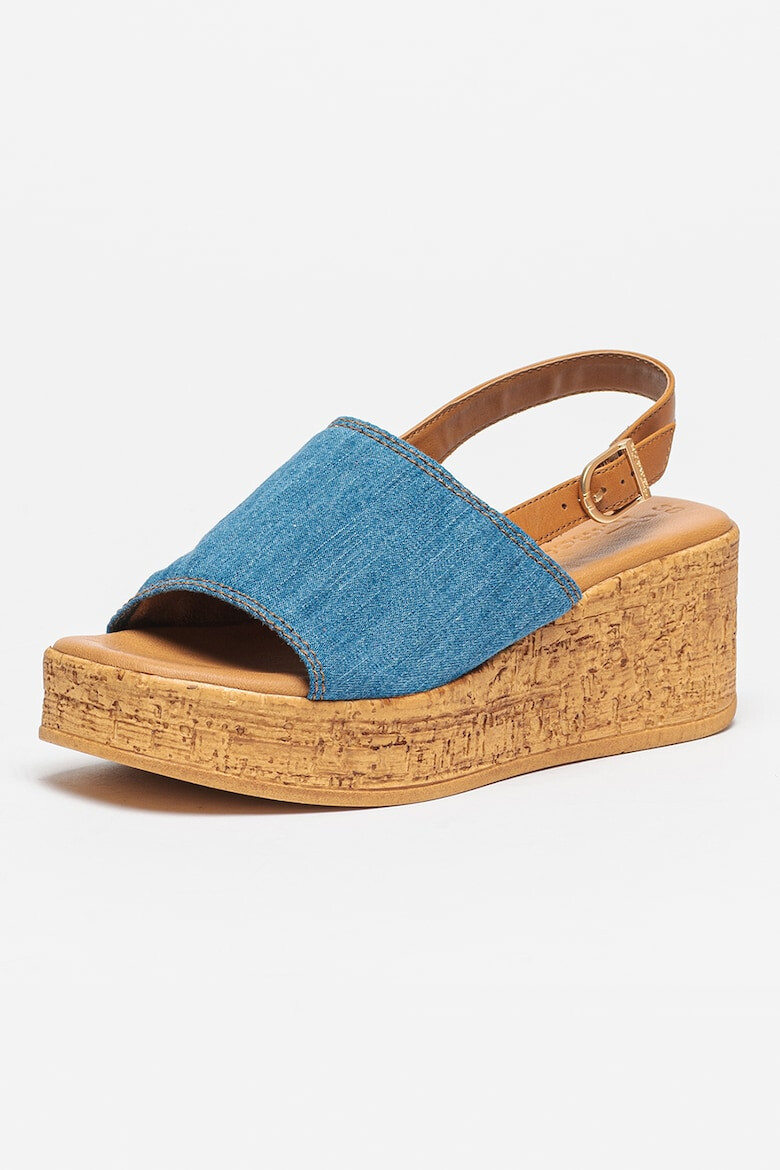 Tamaris Sandale wedge de denim - Pled.ro