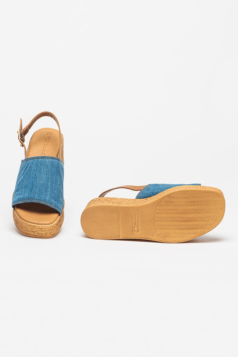 Tamaris Sandale wedge de denim - Pled.ro