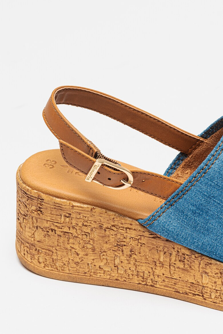 Tamaris Sandale wedge de denim - Pled.ro