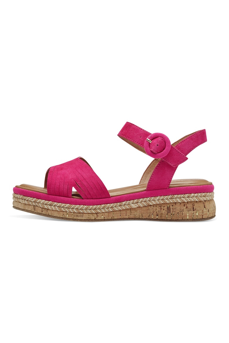 Tamaris Sandale wedge de piele intoarsa - Pled.ro