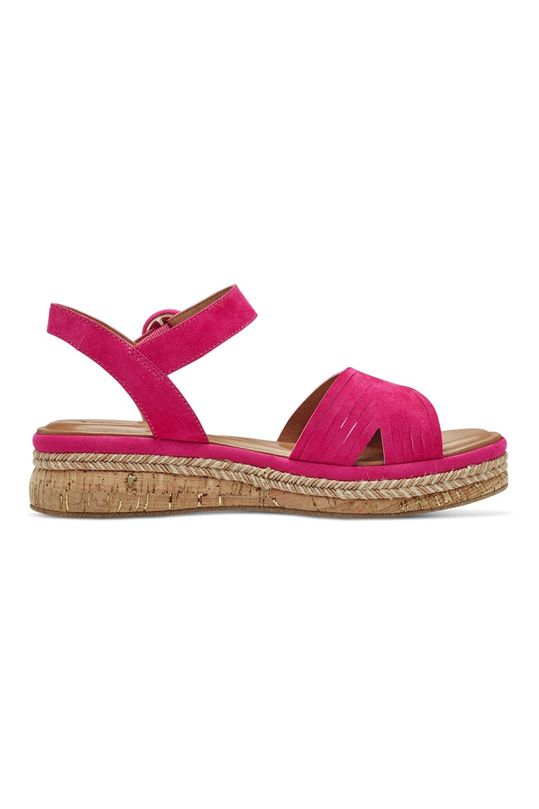 Tamaris Sandale wedge de piele intoarsa - Pled.ro