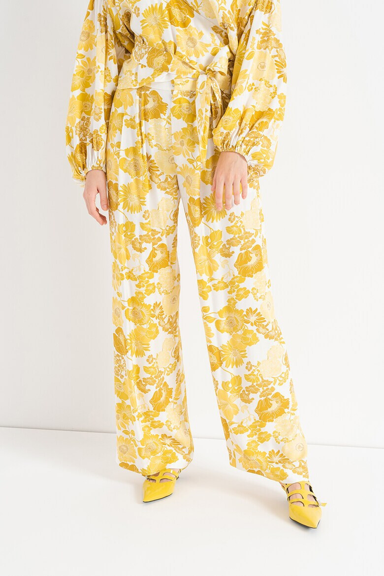 Ted Baker Pantaloni cu talie inalta si model floral Ideline - Pled.ro