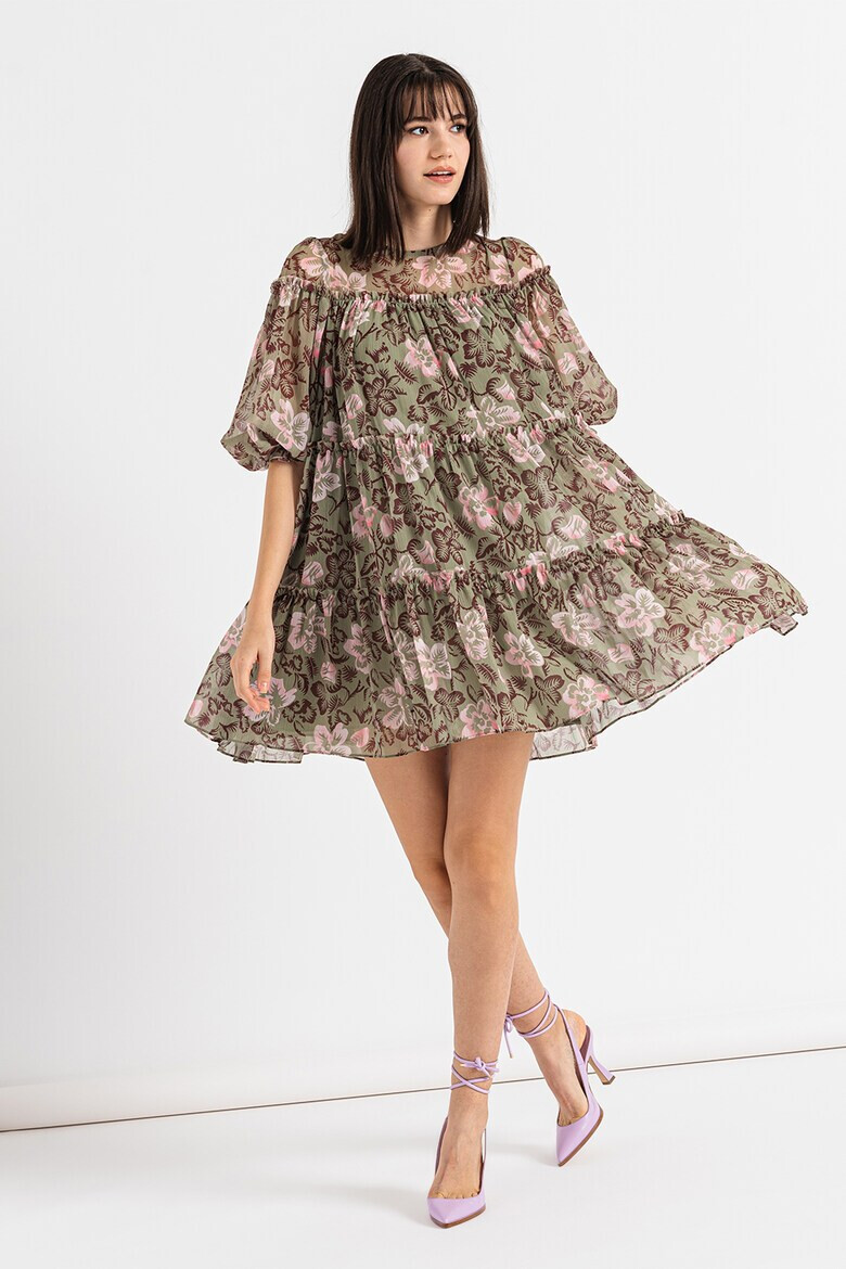 Ted Baker Rochie cu model floral si maneci bufante Bunnoo - Pled.ro