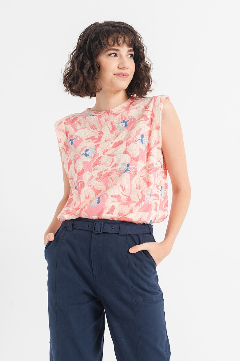 Ted Baker Tricou din amestec de in cu model floral Kashaa - Pled.ro