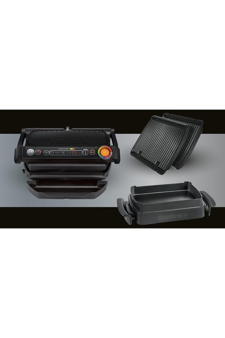 Tefal Gratar electric OptiGrill 2000W 6 programe automate de gatit Senzor automat pentru gatit Placi detasabile Negru - Pled.ro