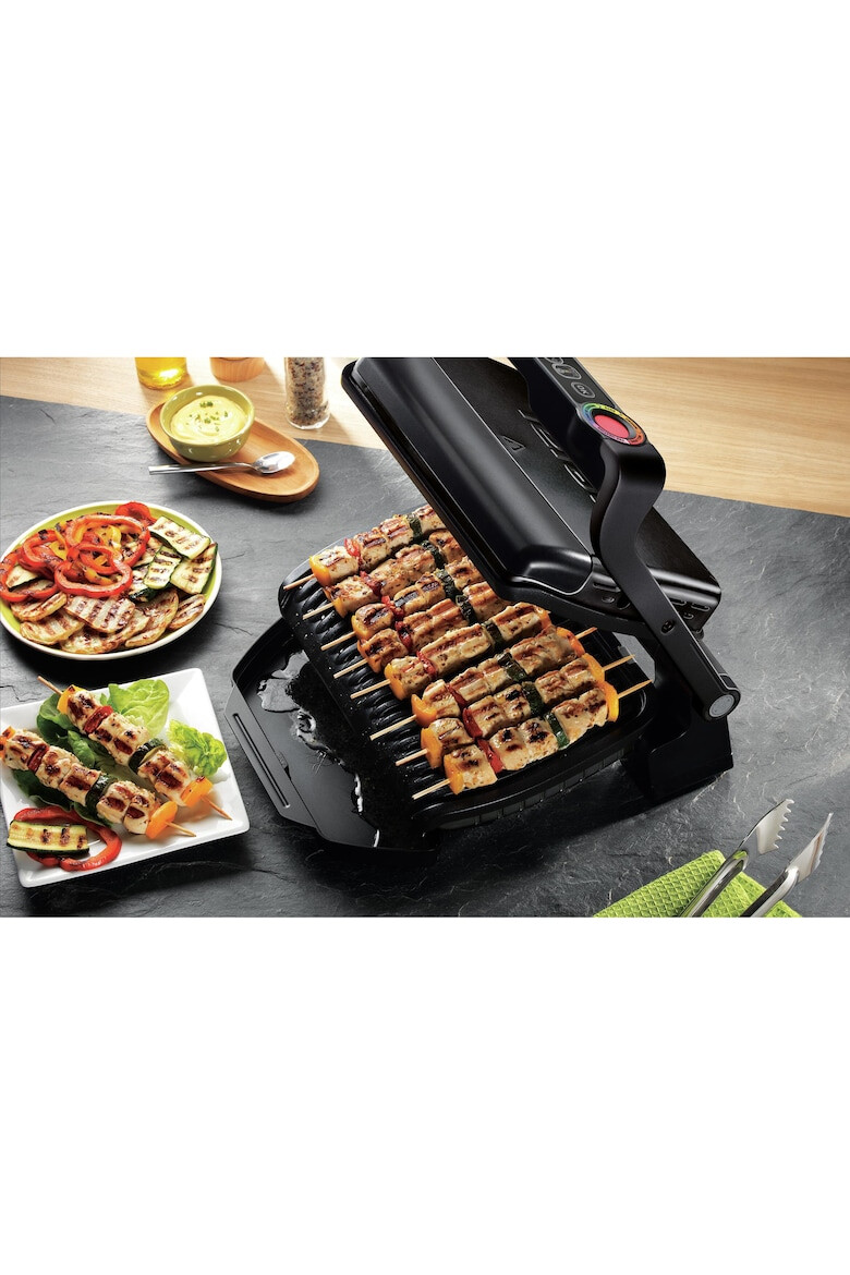 Tefal Gratar electric OptiGrill 2000W 6 programe automate de gatit Senzor automat pentru gatit Placi detasabile Negru - Pled.ro