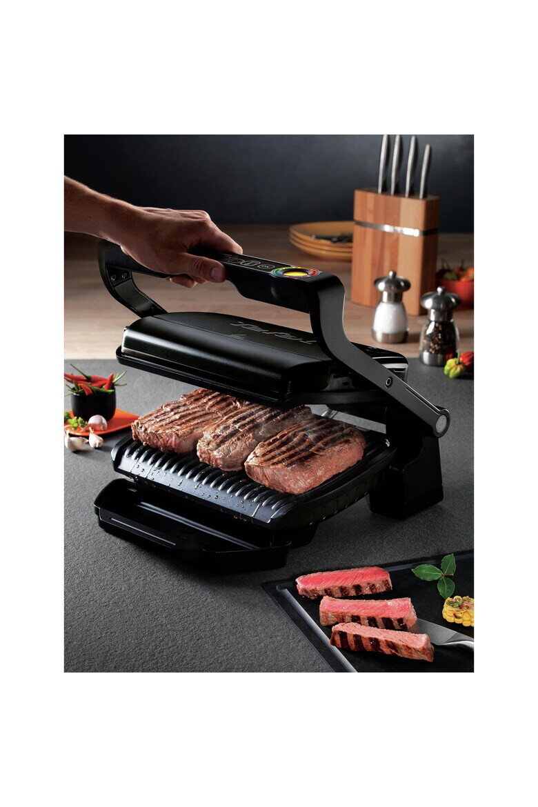 Tefal Gratar electric OptiGrill 2000W 6 programe automate de gatit Senzor automat pentru gatit Placi detasabile Negru - Pled.ro