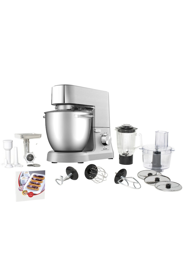 Tefal Robot de bucatarie Masterchef Grande 1500 W 8 viteze bol 6.7 l capacitate blender 1.4 l 6 accesorii argintiu - Pled.ro