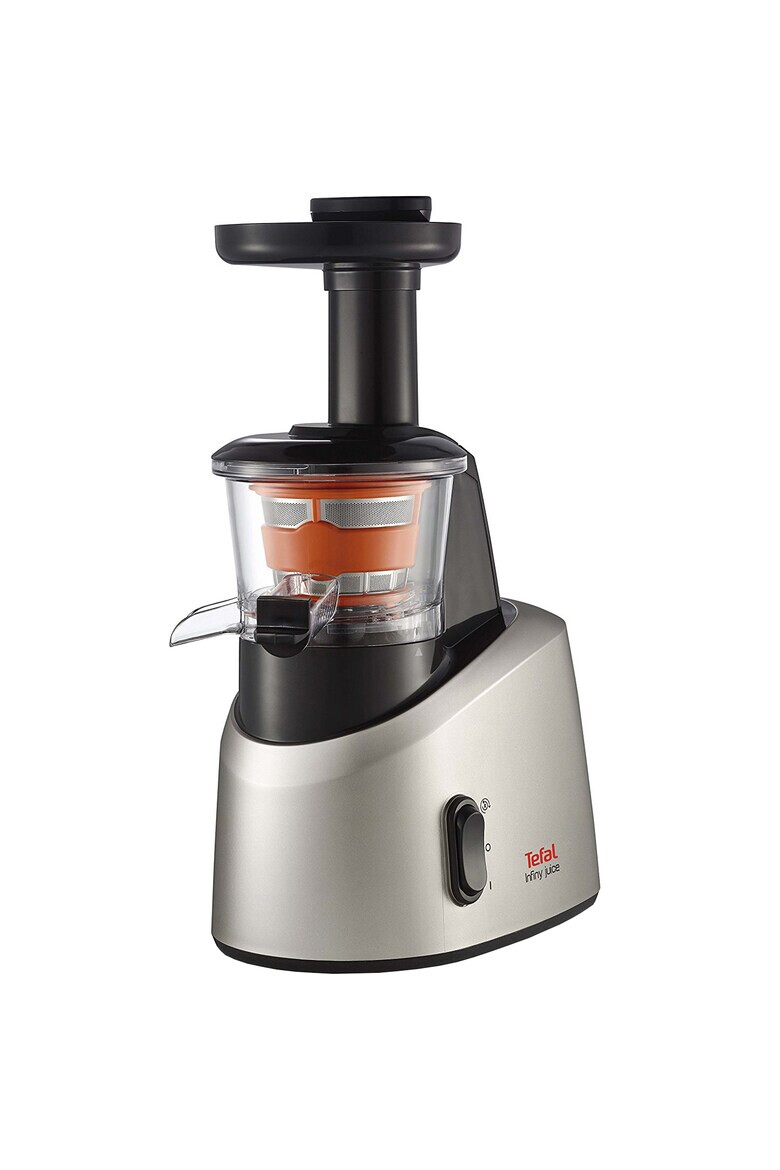 Tefal Storcator de fructe si legume Infiny Juice ZC255 200 W Recipient suc 0.8 l Recipient pulpa 0.8 l1 viteza Functie Reverse Negru/Inox - Pled.ro