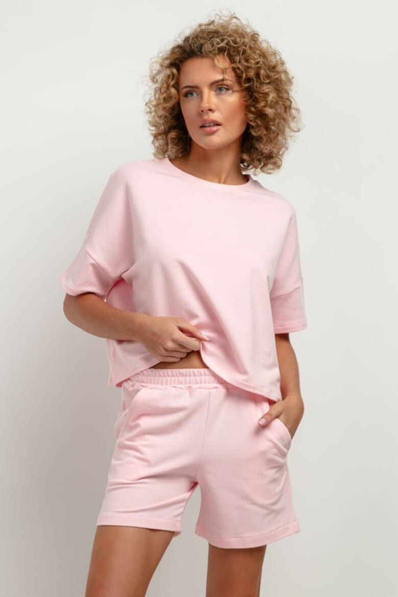 Tessita Tricou cu decolteu la baza gatului T386 roz deschis - Pled.ro