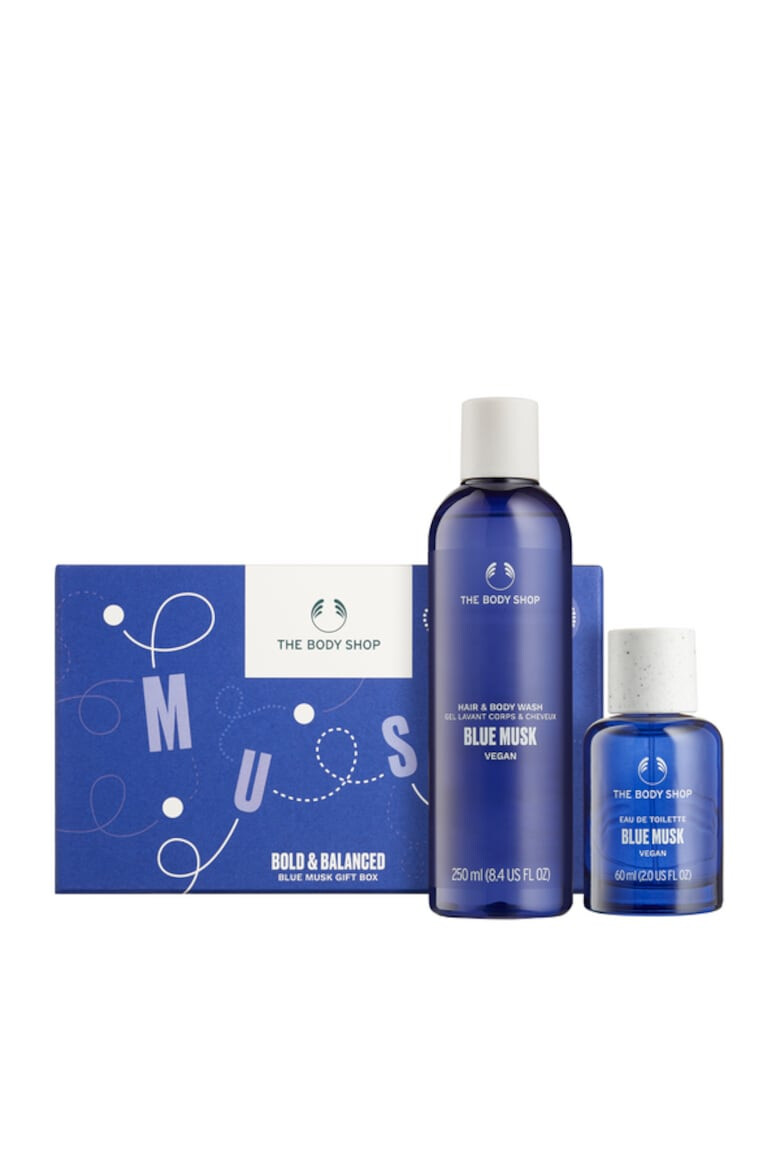 The Body Shop Set Blue Musk Gift Box Gel de dus pentru par si corp Blue Musk 250ml+Apa de toaleta Blue Musk 60ml - Pled.ro