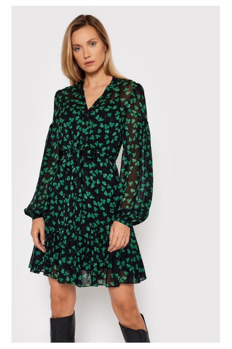 The Kooples Rochie dama 58512 Viscoza Verde/Negru - Pled.ro