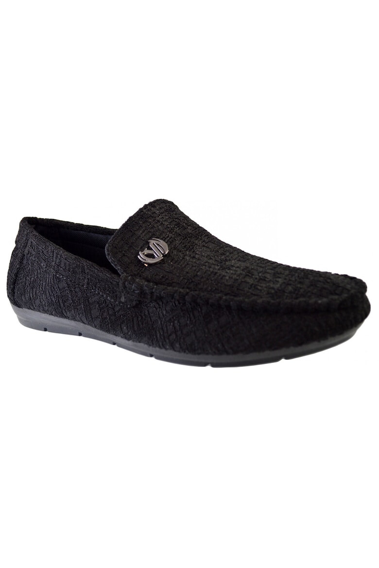 THEICONIC 888133474-Mocasini barbati Negri din material textil - Pled.ro