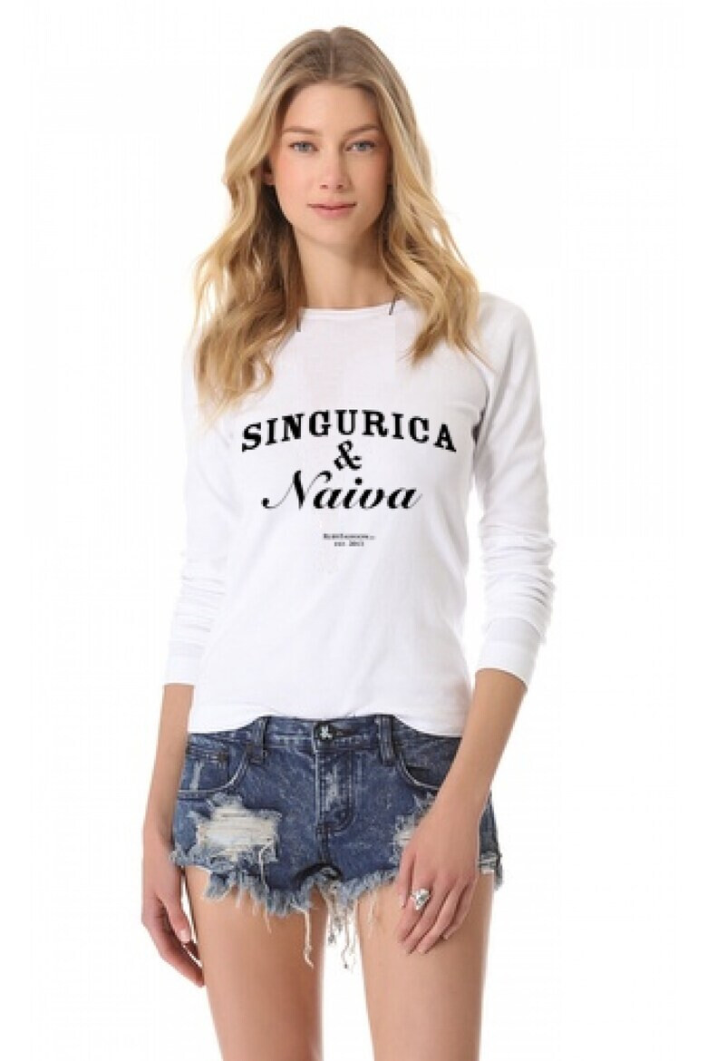 THEICONIC 88895377-Bluza Singurica & Naiva - Alb - Pled.ro