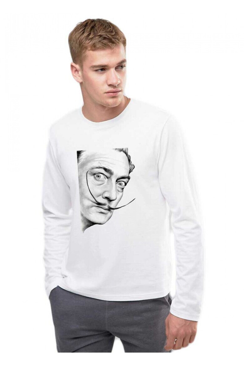 THEICONIC Bluza barbati alba - Dali - Portret - Pled.ro