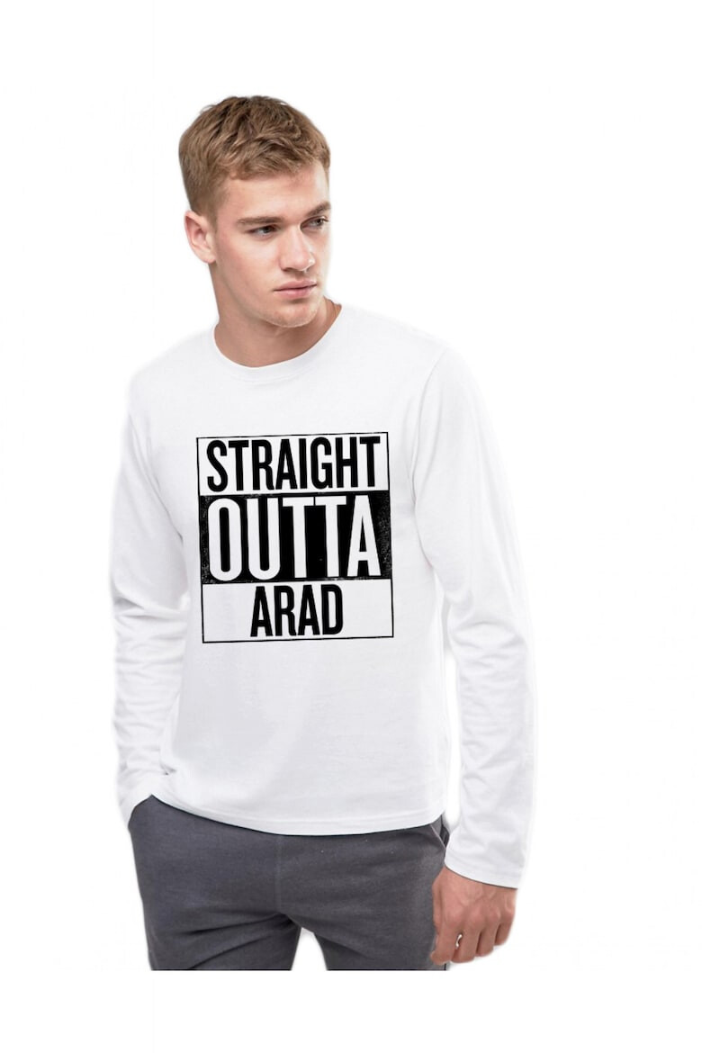 THEICONIC Bluza barbati alba - Straight Outta Arad - Pled.ro