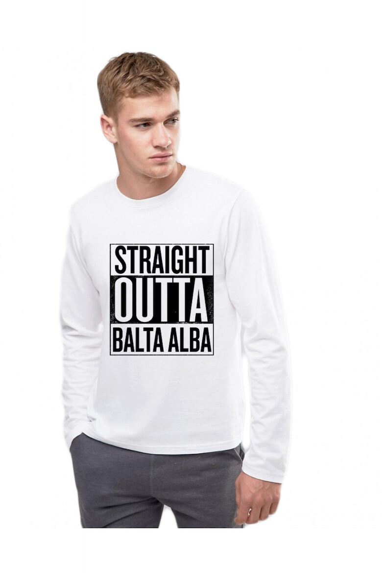 THEICONIC Bluza barbati alba - Straight Outta Balta Alba - Pled.ro