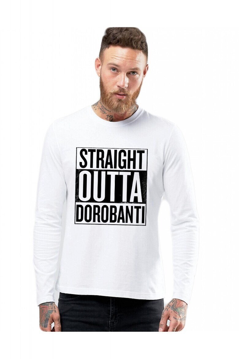 THEICONIC Bluza barbati alba - Straight Outta Dorobanti - Pled.ro