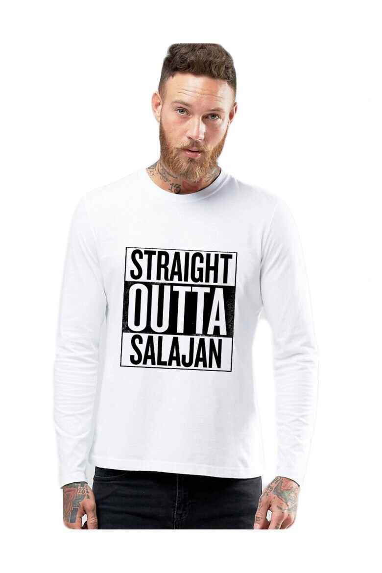 THEICONIC Bluza barbati alba - Straight Outta Salajan - Pled.ro