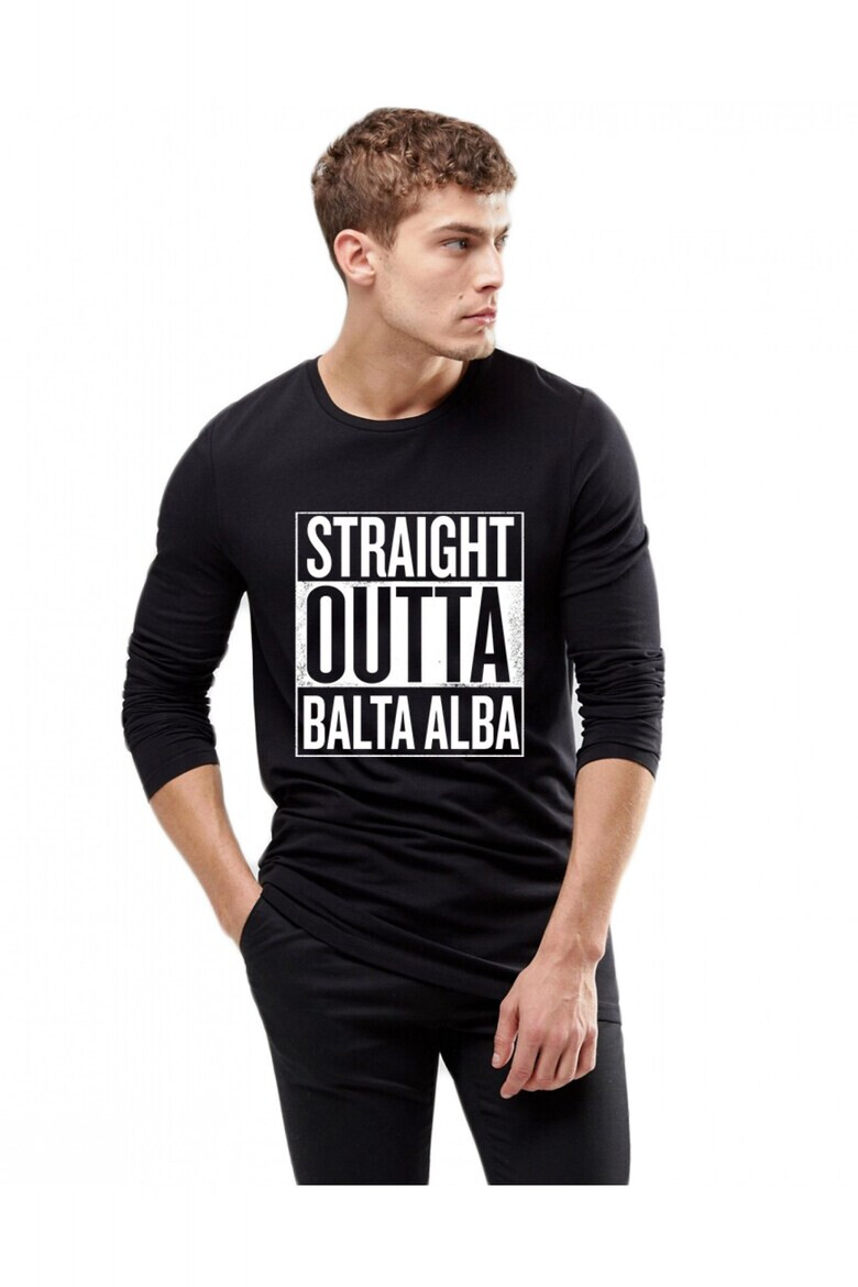 THEICONIC Bluza barbati neagra - Straight Outta Balta Alba - Pled.ro