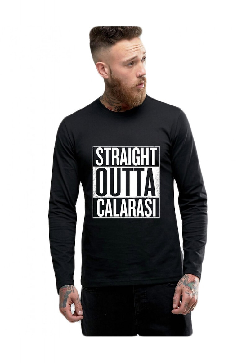 THEICONIC Bluza barbati neagra - Straight Outta Calarasi - Pled.ro