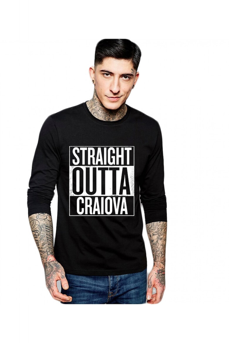 THEICONIC Bluza barbati neagra - Straight Outta Craiova - Pled.ro