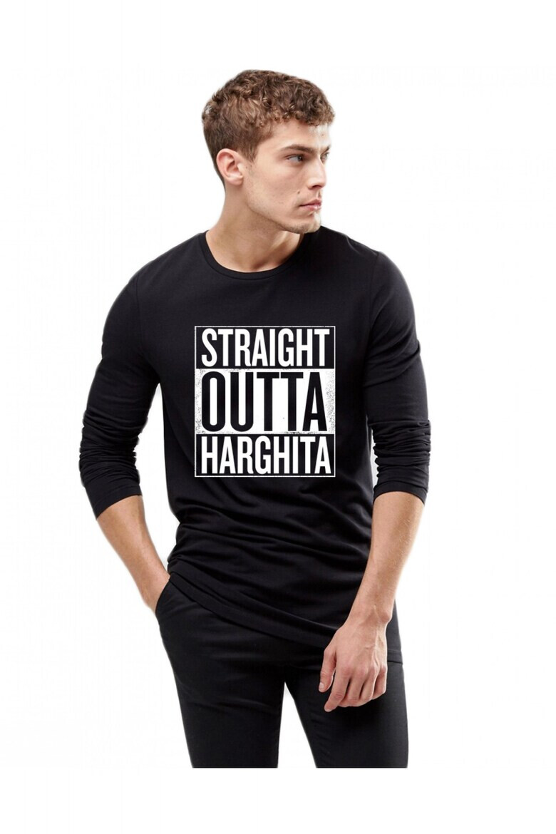 THEICONIC Bluza barbati neagra - Straight Outta Harghita - Pled.ro