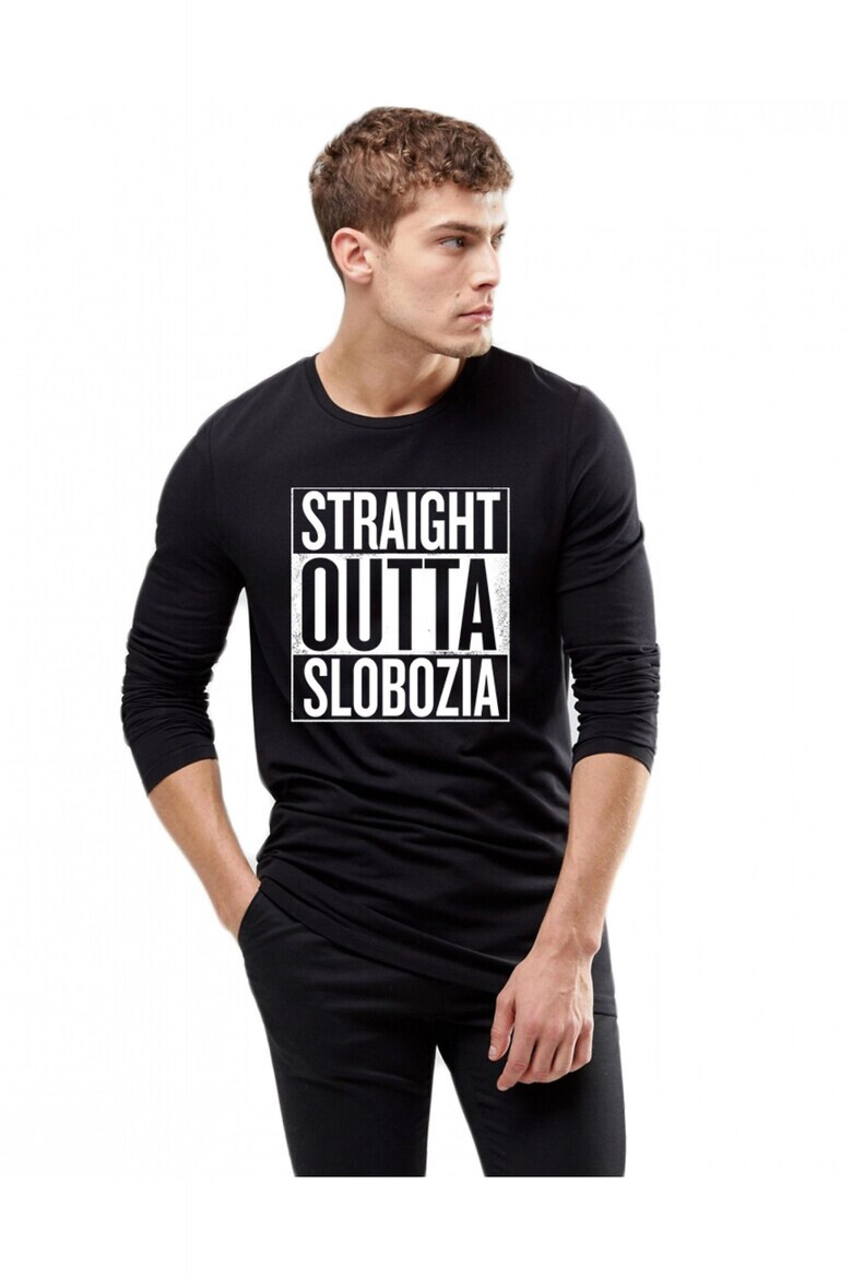 THEICONIC Bluza barbati neagra - Straight Outta Slobozia - Pled.ro