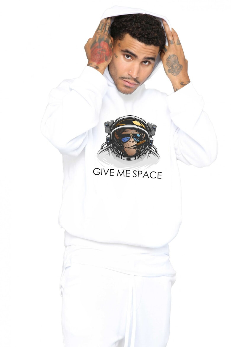 THEICONIC Hanorac Barbati Alb - Give me space - Pled.ro